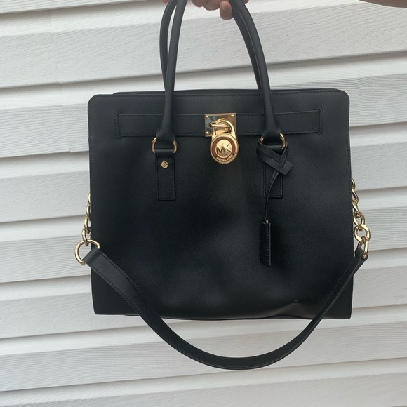 Michael Kors Handbags - Black Michael Kors Hamilton purse ( factory bag)